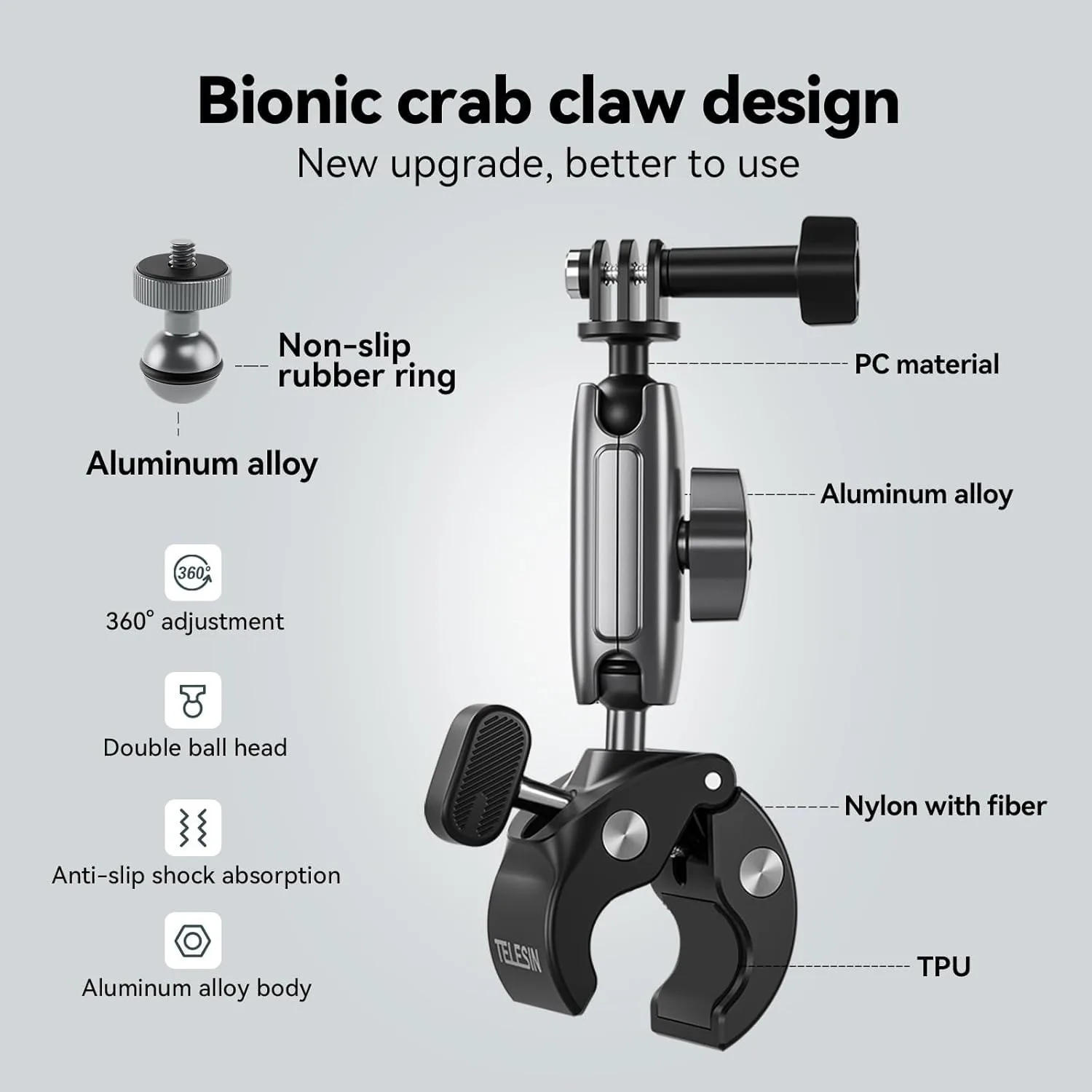 Adofys Motorcycle Accessory Bundle Compatible with Insta360 ONE X5, X4, X2, X3, ONE X, ONE R, RS, Gopro Hero 13/12/11/ & 9 Max, Fusion, DJI OSMO Action 5pro/4/3 & 2 Camera